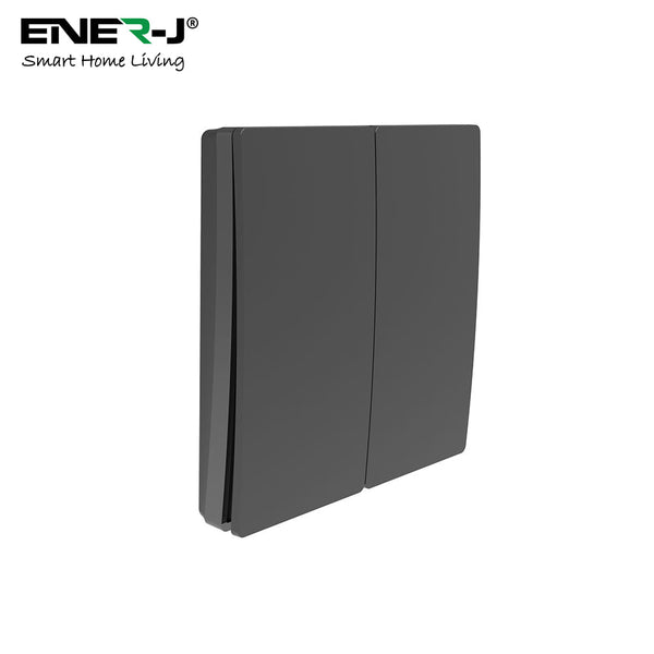 Enerj WS1051XB Eco Range 2 Gang Wireless Kinetic Switch Black