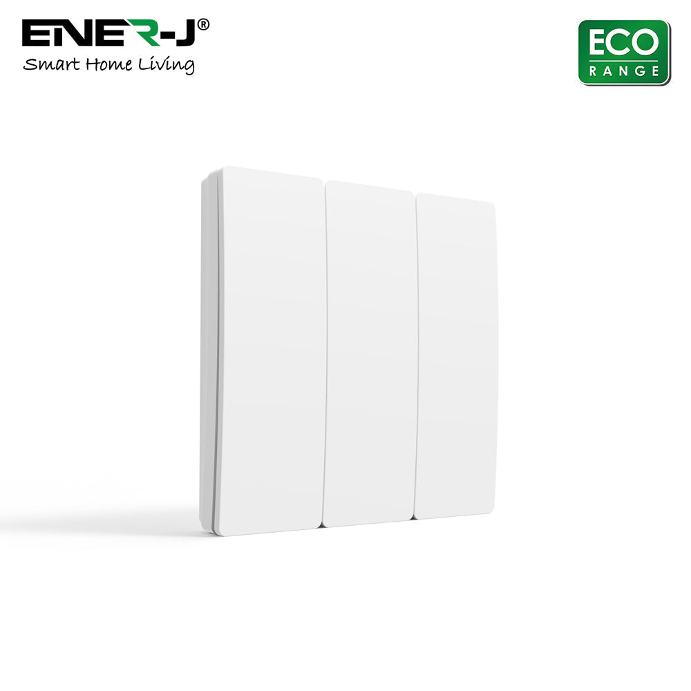 Enerj WS1052X Eco Range 3 Gang Wireless Kinetic Switch White