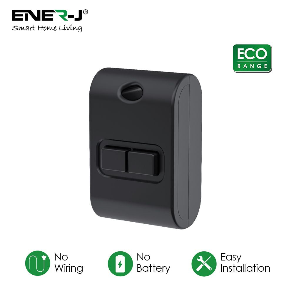 Enerj WS1058 Eco Range 2 Gang Wireless Kinetic Key Fob Black