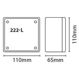 Eterna 222-L Plastic Adaptable Box 100x100x55mm Grey