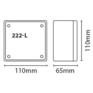 Eterna 222-L Plastic Adaptable Box 100x100x55mm Grey