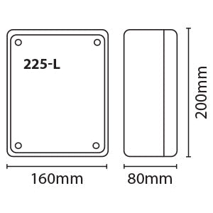 Eterna 225-L Plastic Adaptable Box 190x150x70mm Grey