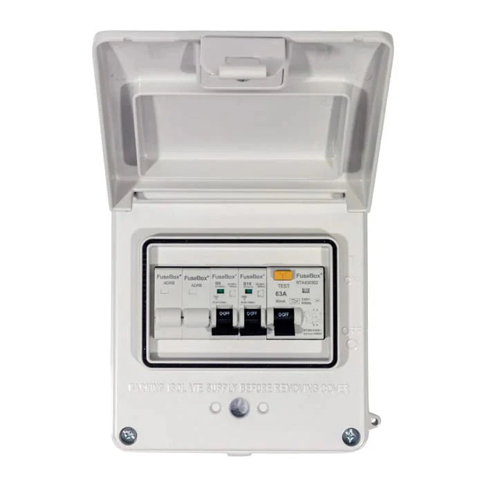 FuseBox A65GRAWH IP65 Garage Consumer Unit White