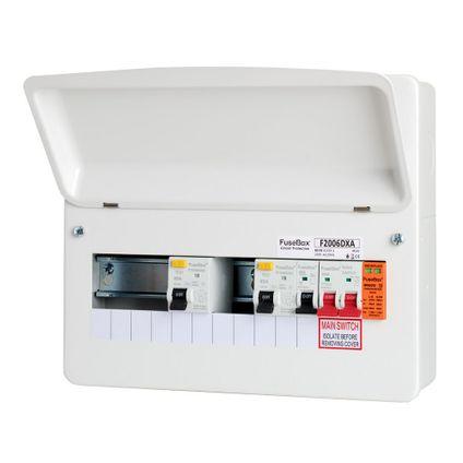 FuseBox F2006DXA 6 Way Dual RCD Consumer Unit SPD