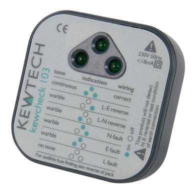 Kewtech KEWCHECK103 Socket Tester Audible