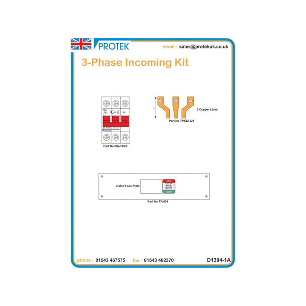 Protek MS3125K 125A TP&N Switch Disconnector Incomer Kit