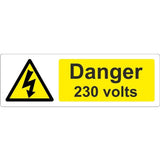 SES WLVHC2YBP Danger 230V 50mm x 20mm Self Adhesive Label (Pack x 25)