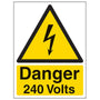 SES WLVHC3YB Danger 240V Self Adhesive Label