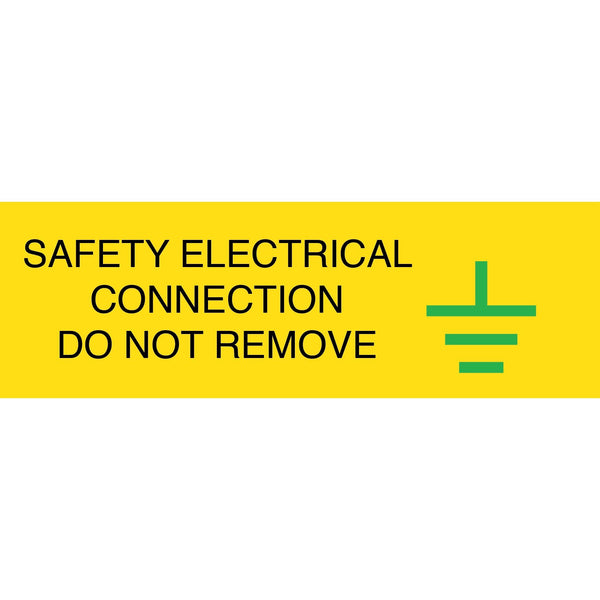 SES WLVLF50YBG Safety Electrical Connection 80mm x 35mm Self Adhesive Label (Roll x 100)