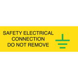 SES WLVLF50YBGP Safety Electrical Connection 80mm x 35mm Self Adhesive Label (Pack x 100)