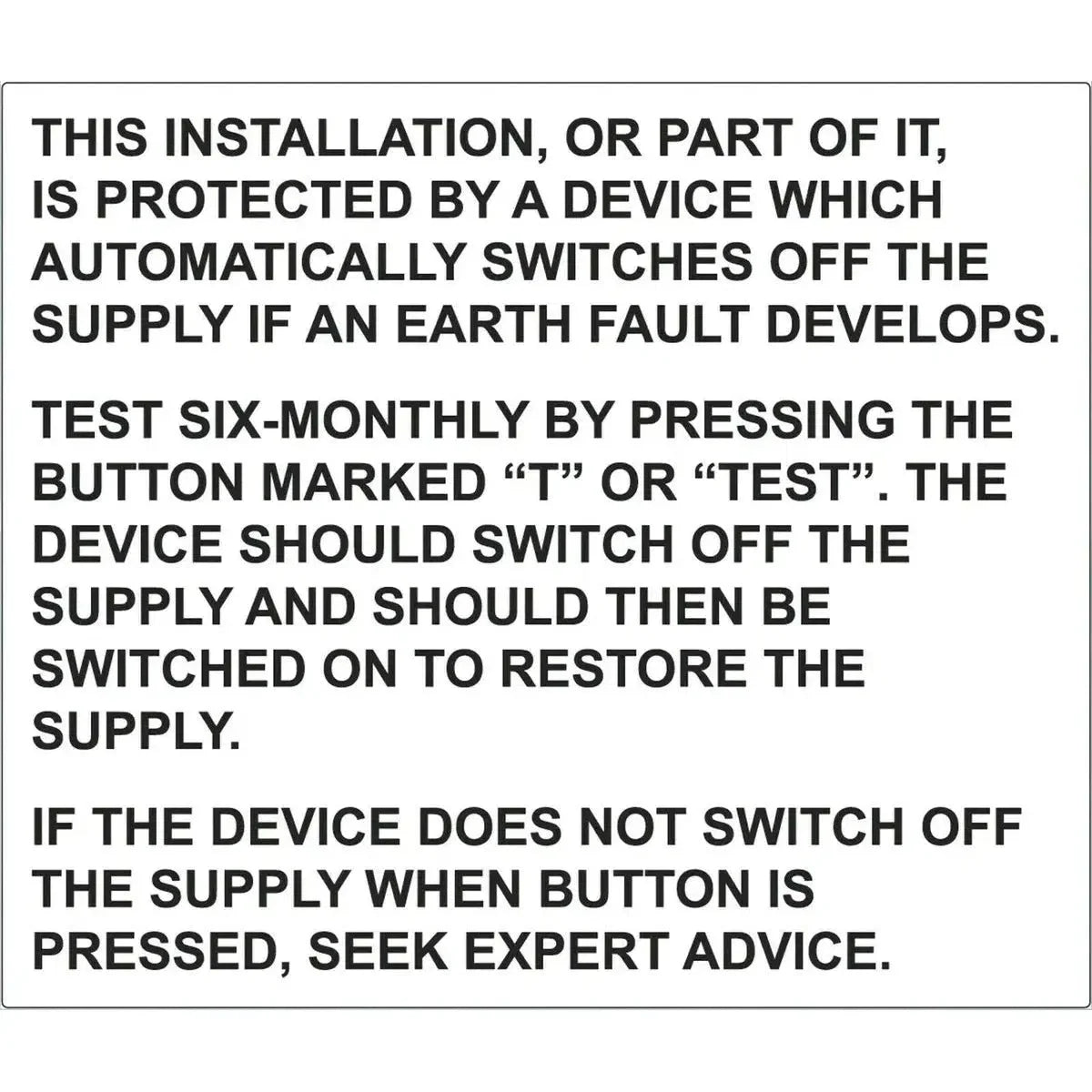 SES WLVPL43WB RCD Test 100mm x 70mm Self Adhesive (Roll x 100)