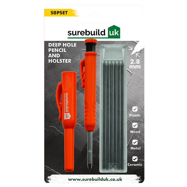 Surebuild SBPSET Deep Hole Pencil & Holster Set with 6 Replacement Leads