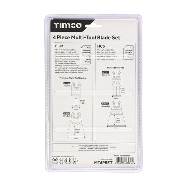 TIMco MT4PSET Multi-Tool Blade Set - 4 Piece Set