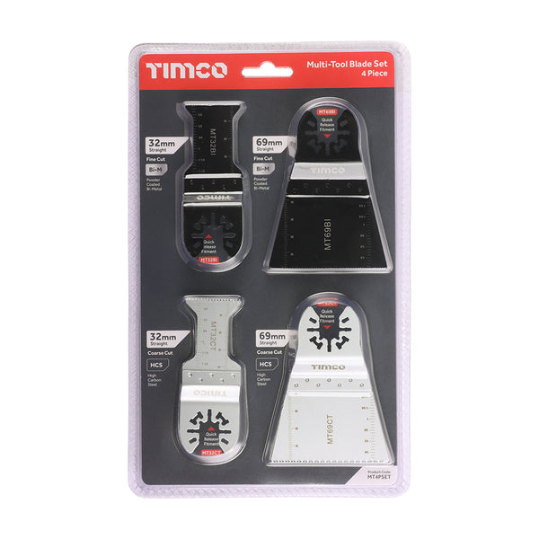 TIMco MT4PSET Multi-Tool Blade Set - 4 Piece Set