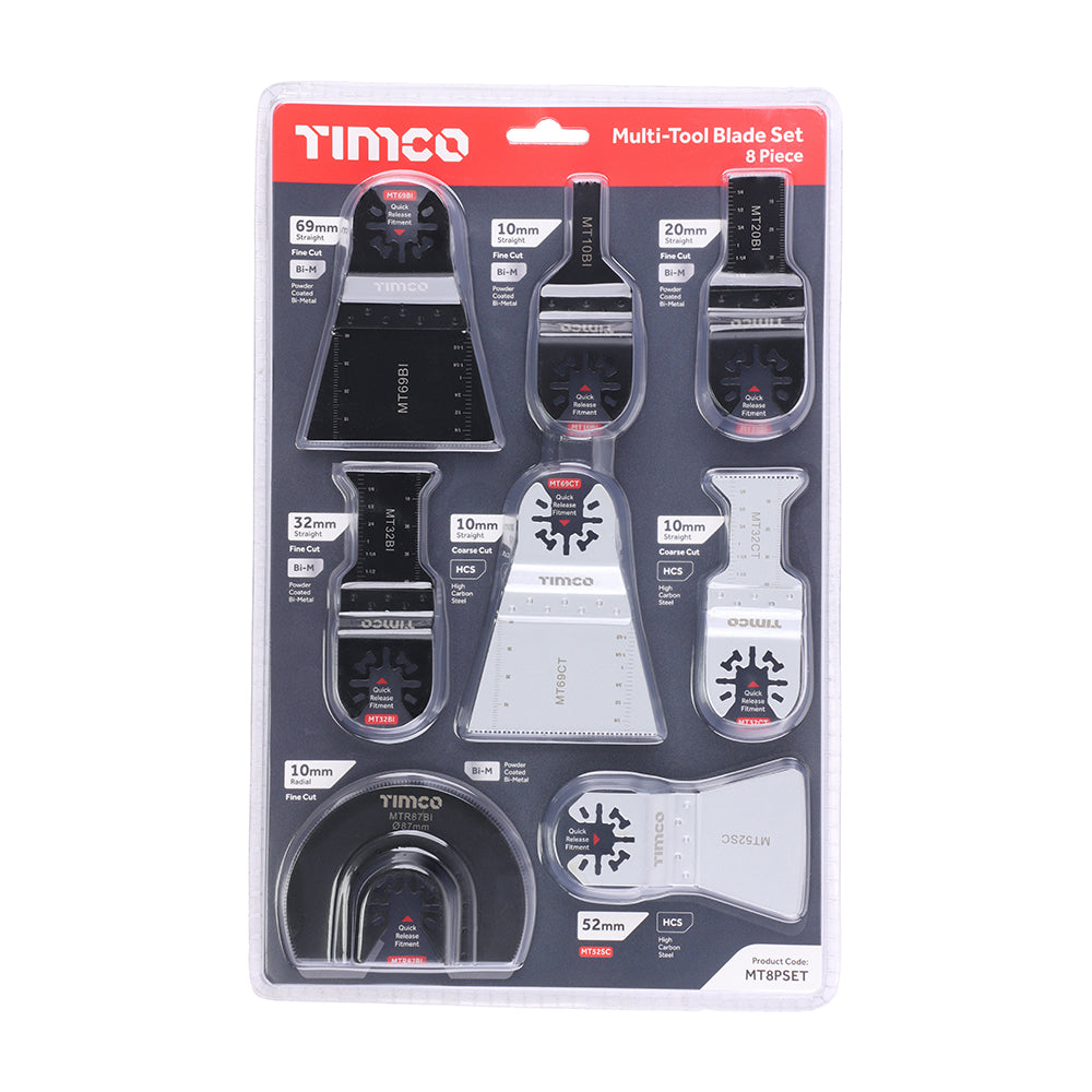 TIMco MT8PSET Multi-Tool Blade Set - 8 Piece Set