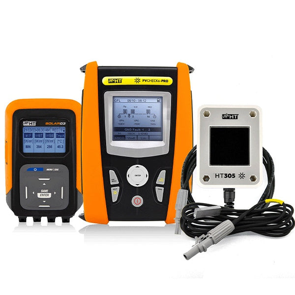 TIS PVCHECKS-PRO PLUS Solar Commissioning Tester 1500V 40Amp Complete With SOLAR03 Irradiance Meter & HT305 Reference Cell