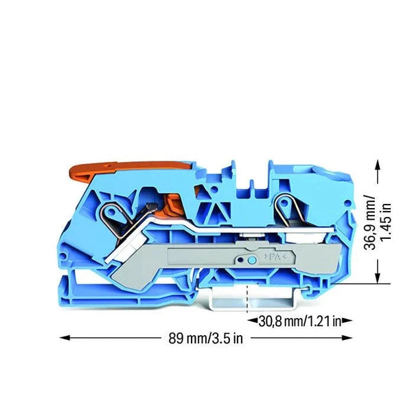 Wago 2110-1204 2 Port 16MM 74A Term Block