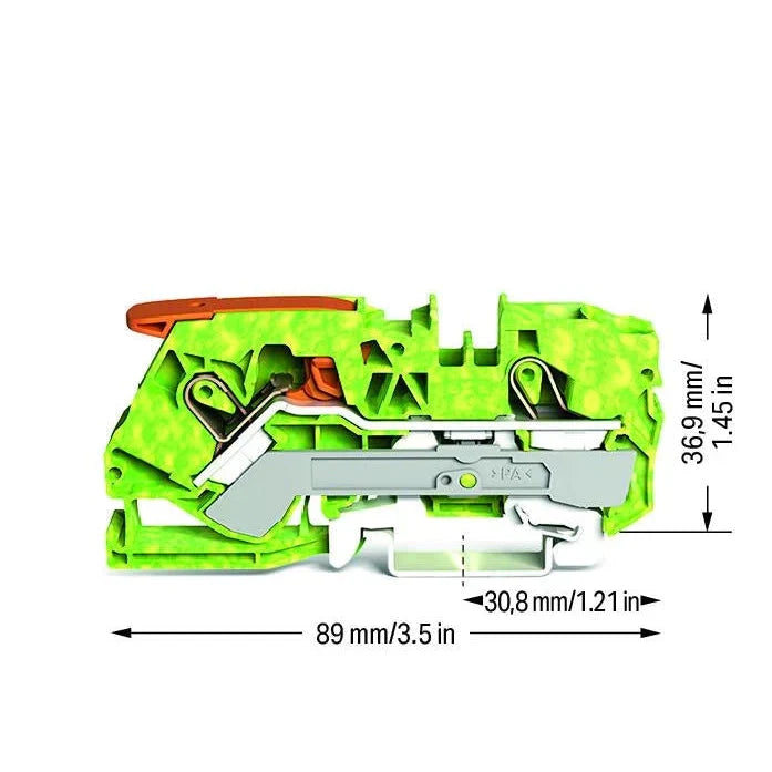 Wago 2110-1207 2 Port 16MM G/Y Term Block