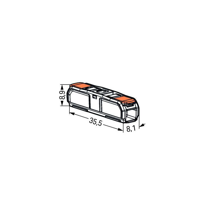 Wago 221-2411 Inline Compact Lever Connector 4mm Orange (Pack of 60)