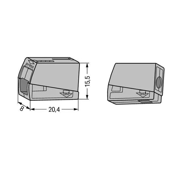 Wago 224-101 Lighting Connector Grey