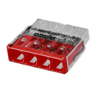 Wago 2773-404 Compact Connector 4 Way Terminal Block Red