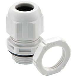 Wiska GLP20 20mm IP68 Gland with Locknut White