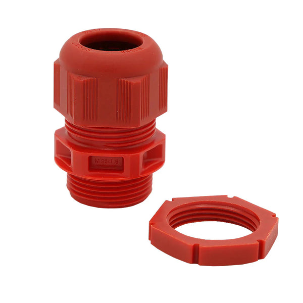 Wiska GLP25 25mm IP68 Compression Gland with Locknut Red